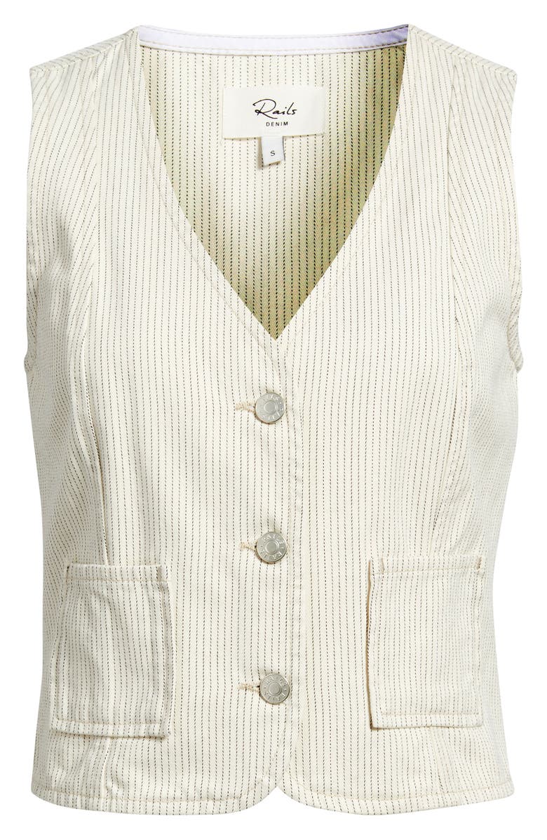 Rails La Jolla Stripe Vest, Alternate, color, Ecru Railroad Stripe