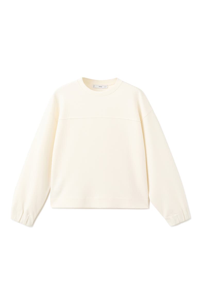 Ruched Sleeve Sweatshirt, Alternate, color, ECRU