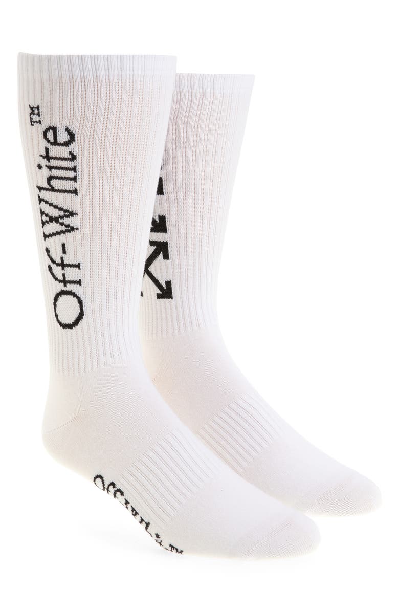 Off-White Triple Arrow Long Crew Socks, Main, color, 