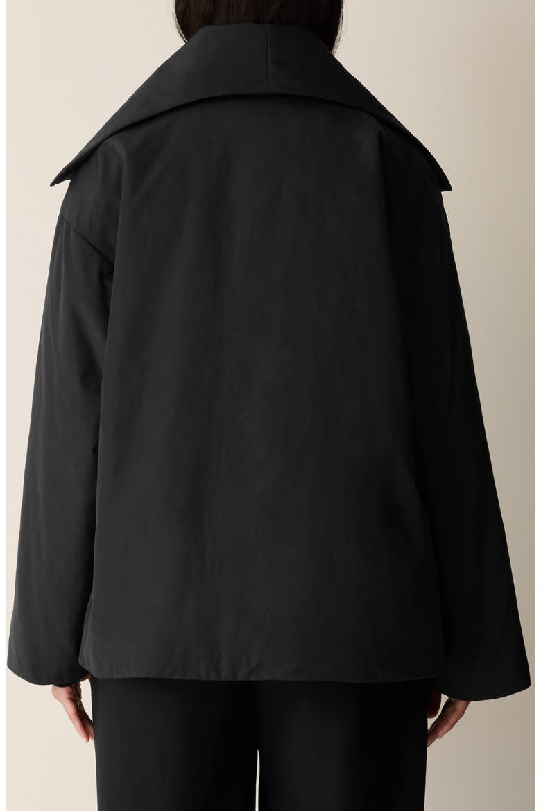 High Collar Short Padded Coat, Alternate, color, BLACK