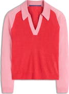 Boden Agnes Colorblock Johnny Collar Sweater