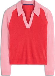 Boden Agnes Colorblock Johnny Collar Sweater