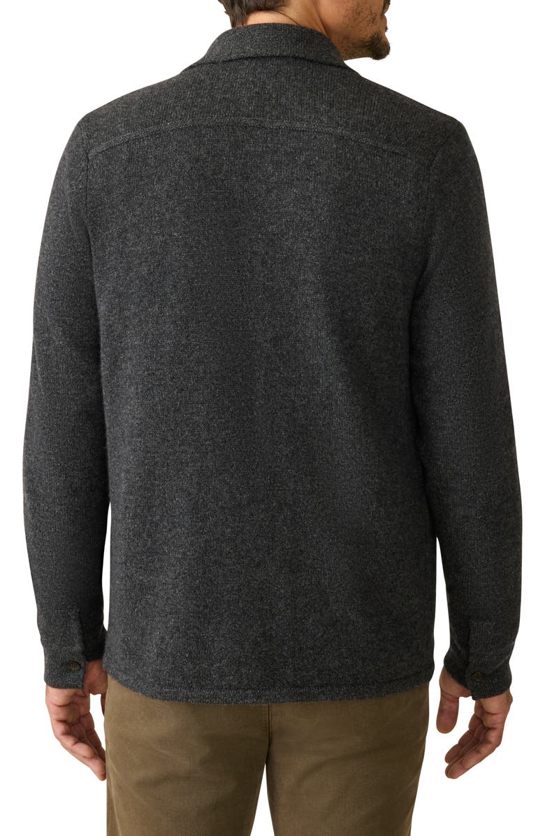 Faherty Wool & Cashmere Sweater Overshirt, Alternate, color, Charcoal Melange