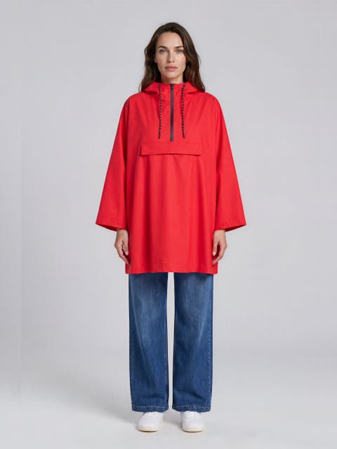 Zip-Front Hooded Poncho