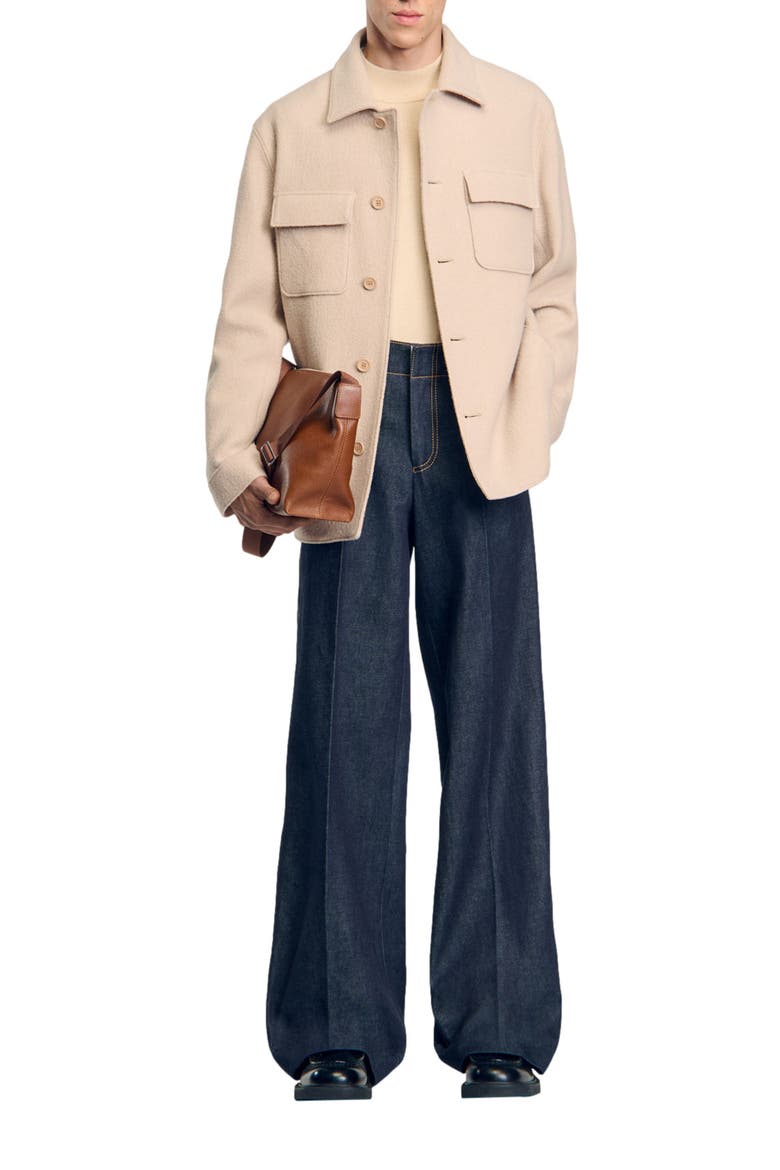 Button-up overshirt, Alternate, color, Beige