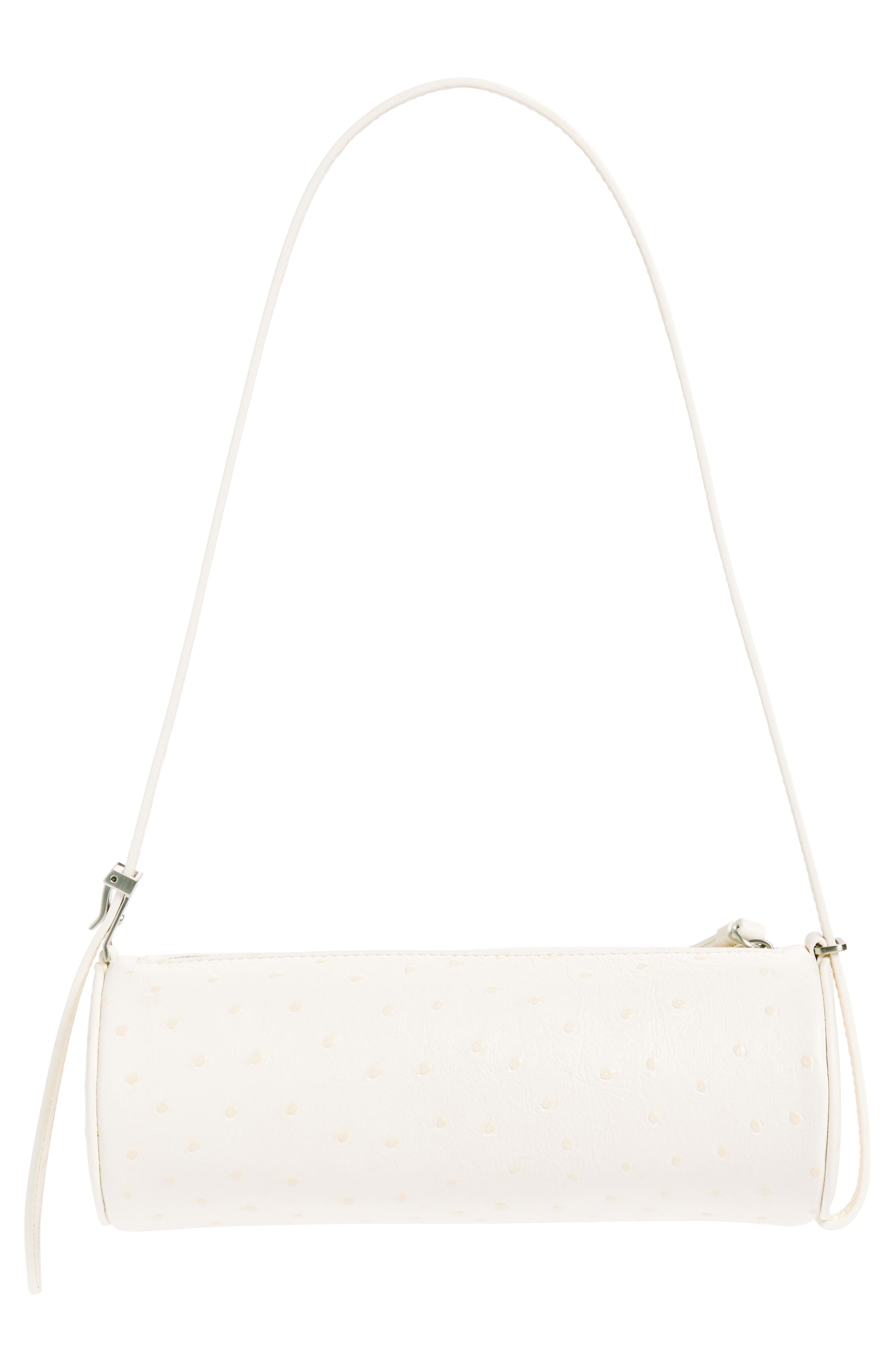 Proenza Schouler Mini Silo Ostrich Embossed Leather Shoulder Bag, Alternate, color, 