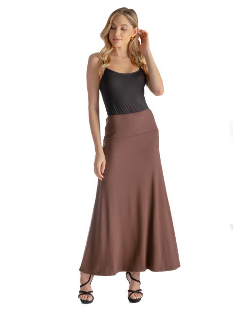 Elastic Waist Maxi Skirt