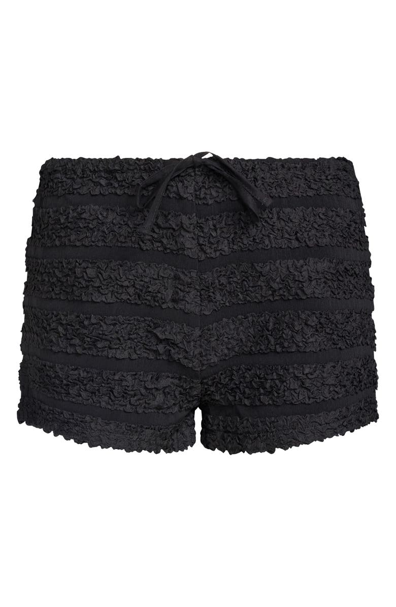 LIONESS Kourt Ruffle Bloomer Shorts, Alternate, color, Onyx