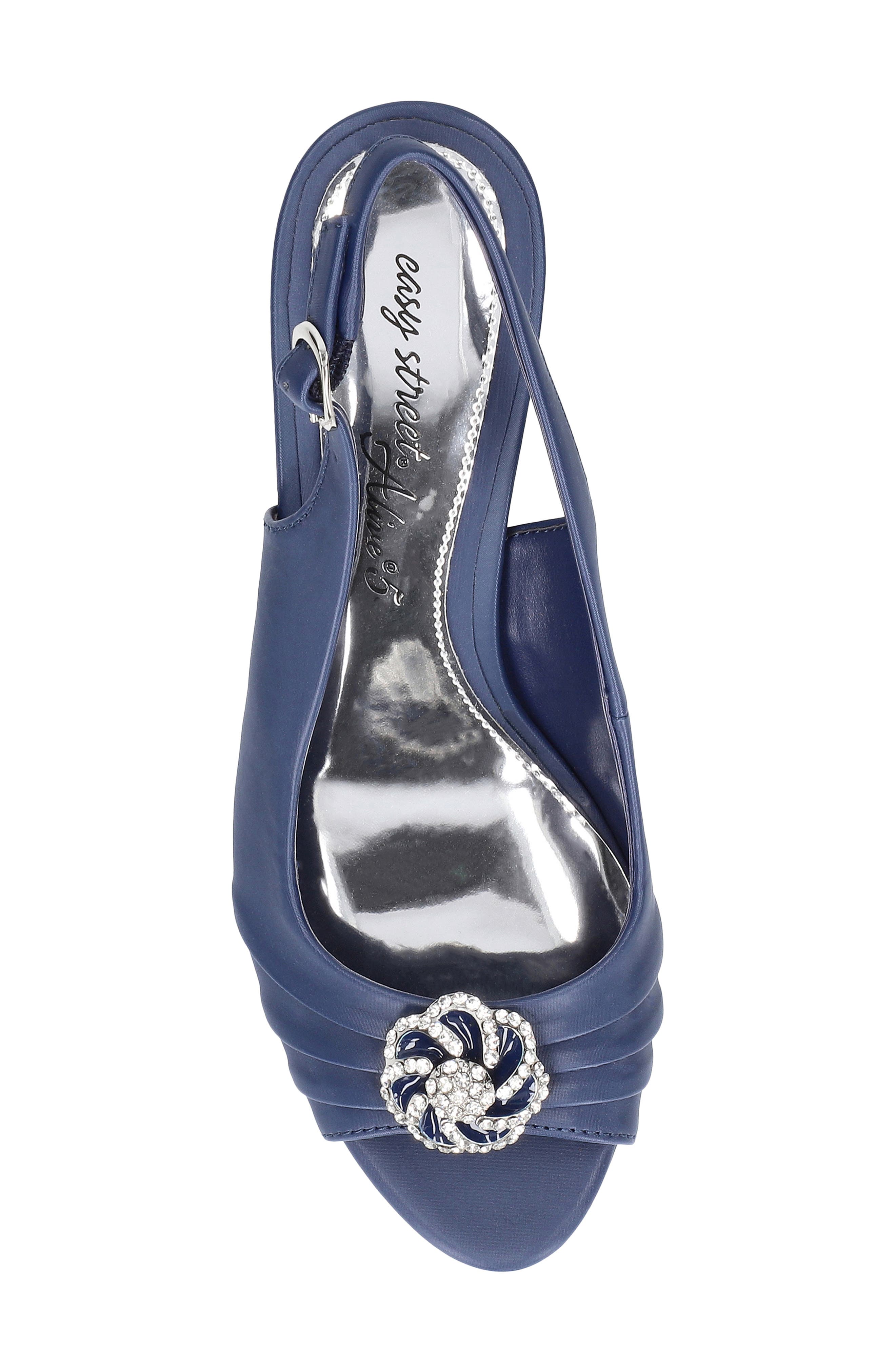 Poise Slingback Sandal, Alternate, color, NAVY SATIN