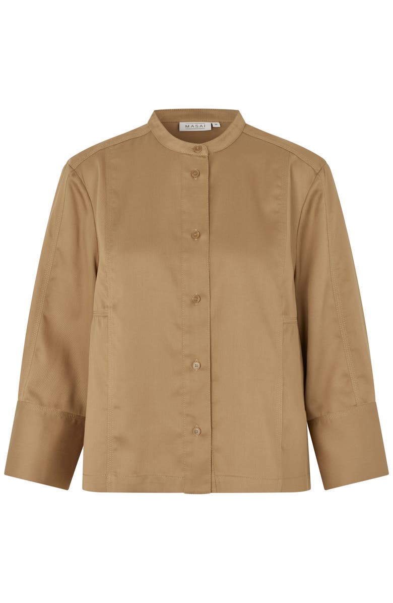 Masai Copenhagen MaIthoria 3/4 Sleeve Shirt, Alternate, color, Petrified Oak
