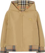 Burberry Check Trim Hooded Jacket