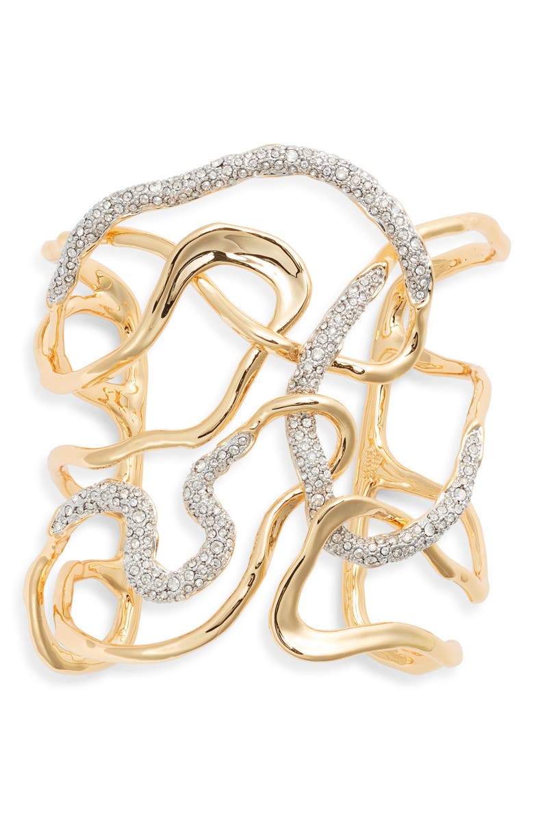 Alexis Bittar Solanales Crystal Intertwined Cuff Bracelet, Main, color, 
