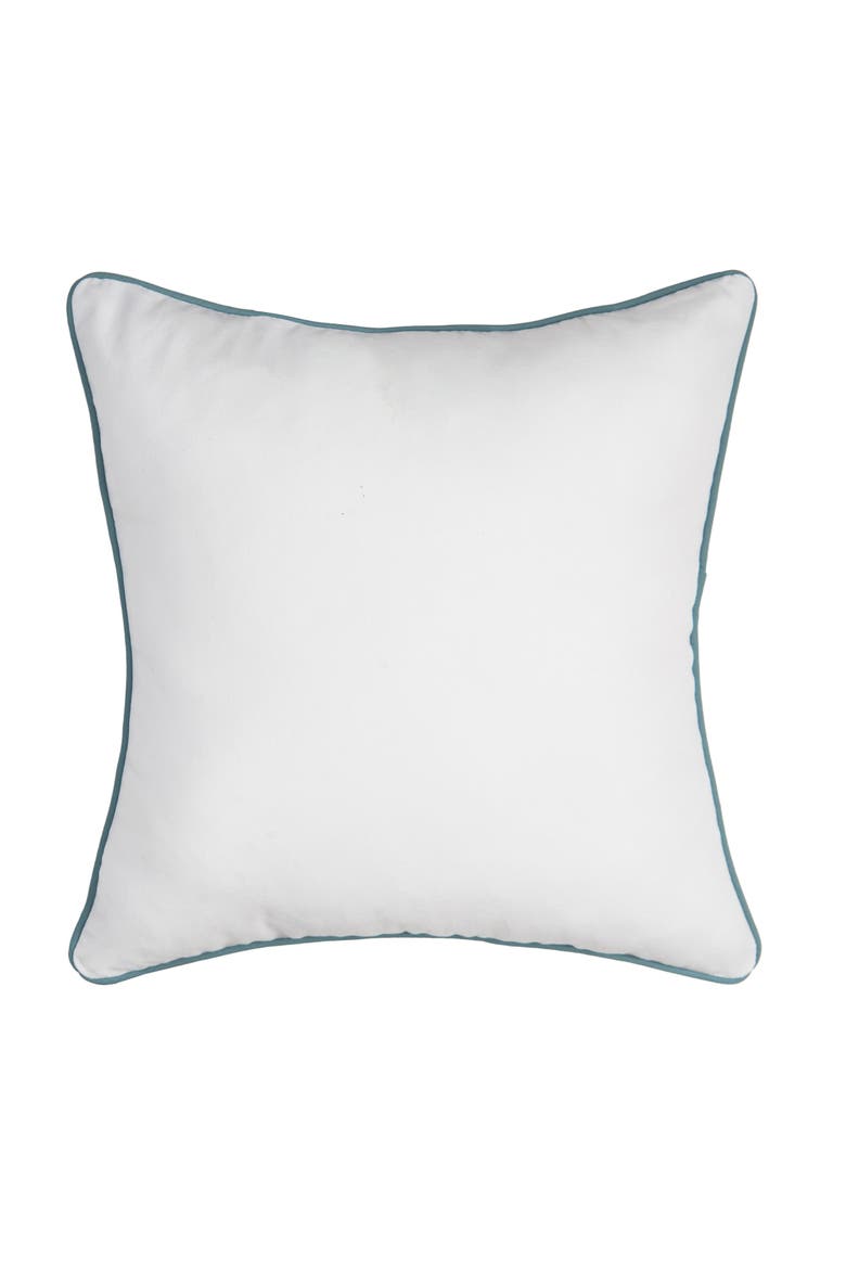 Bah Humbug Coastal Christmas Embroidered Throw Pillow 16" x 16", Alternate, color, Blue
