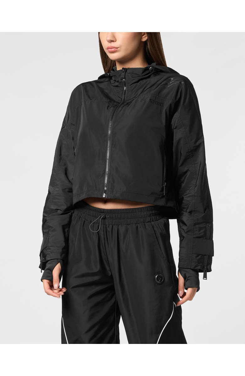 PLEIN SPORT Hooded Active Jacket Ls Scratch Women, Main, color, Black