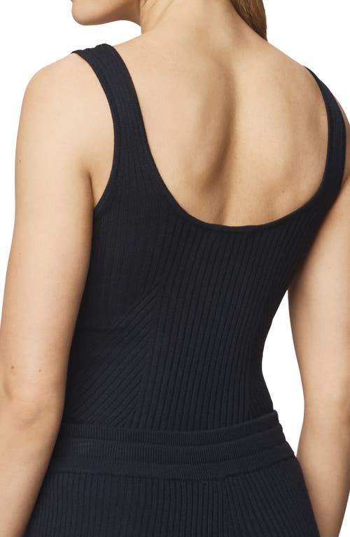 Splendid Georgie Scoop Neck Rib Sweater Tank In Black
