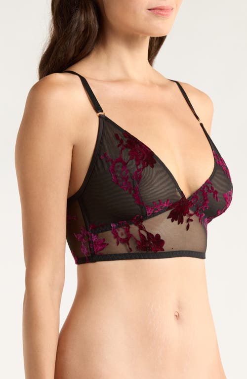 Kilo Brava Embroidered Longline Bralette In Black