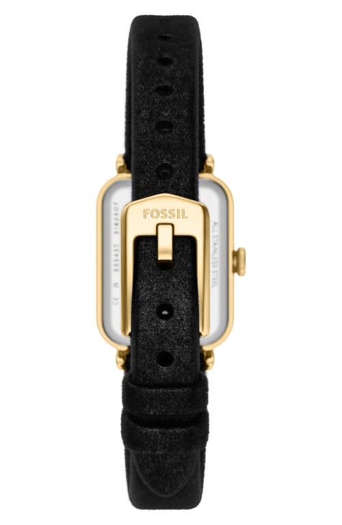 Fossil Raquel Velvet Strap Watch, 18mm X 29mm In Black