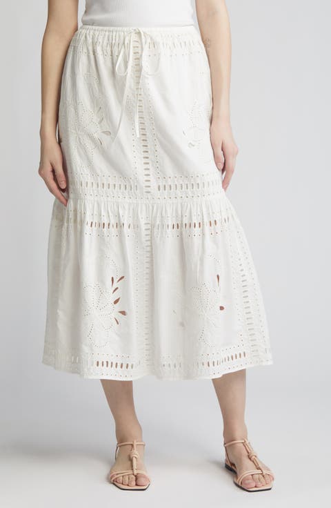 Prina Cotton Eyelet Skirt