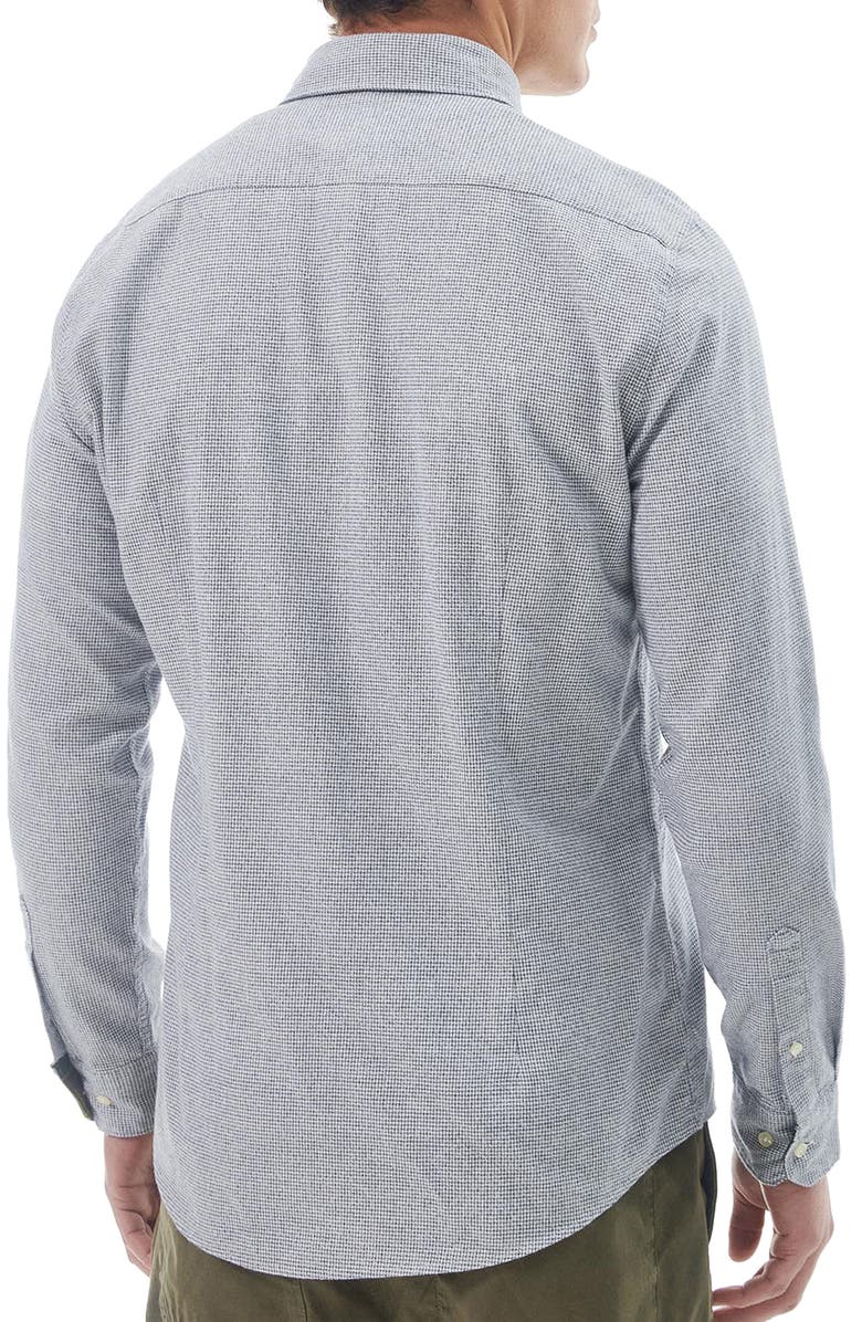 Barbour Turner Houndstooth Button-Down Shirt, Alternate, color, Navy