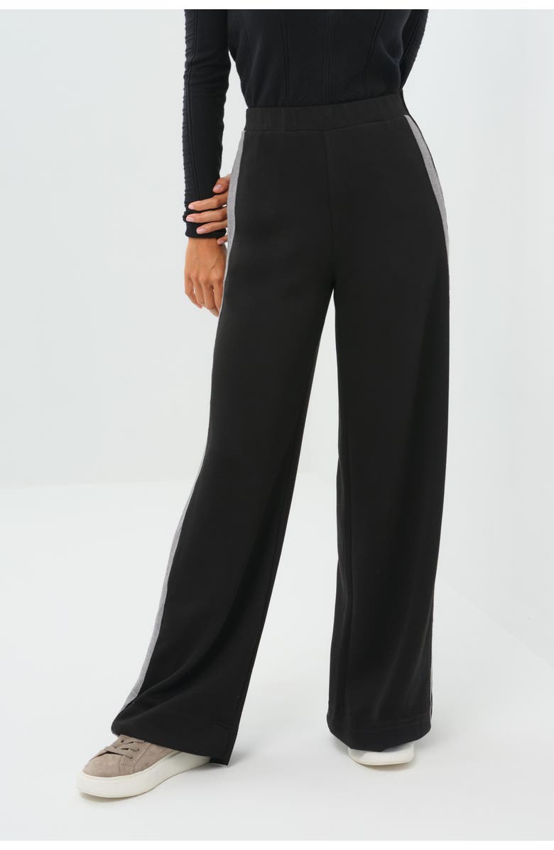 Anatomie Mita Double-Knit Travel Ponte Wide Leg Pant, Alternate, color, Black/Light Heather Grey