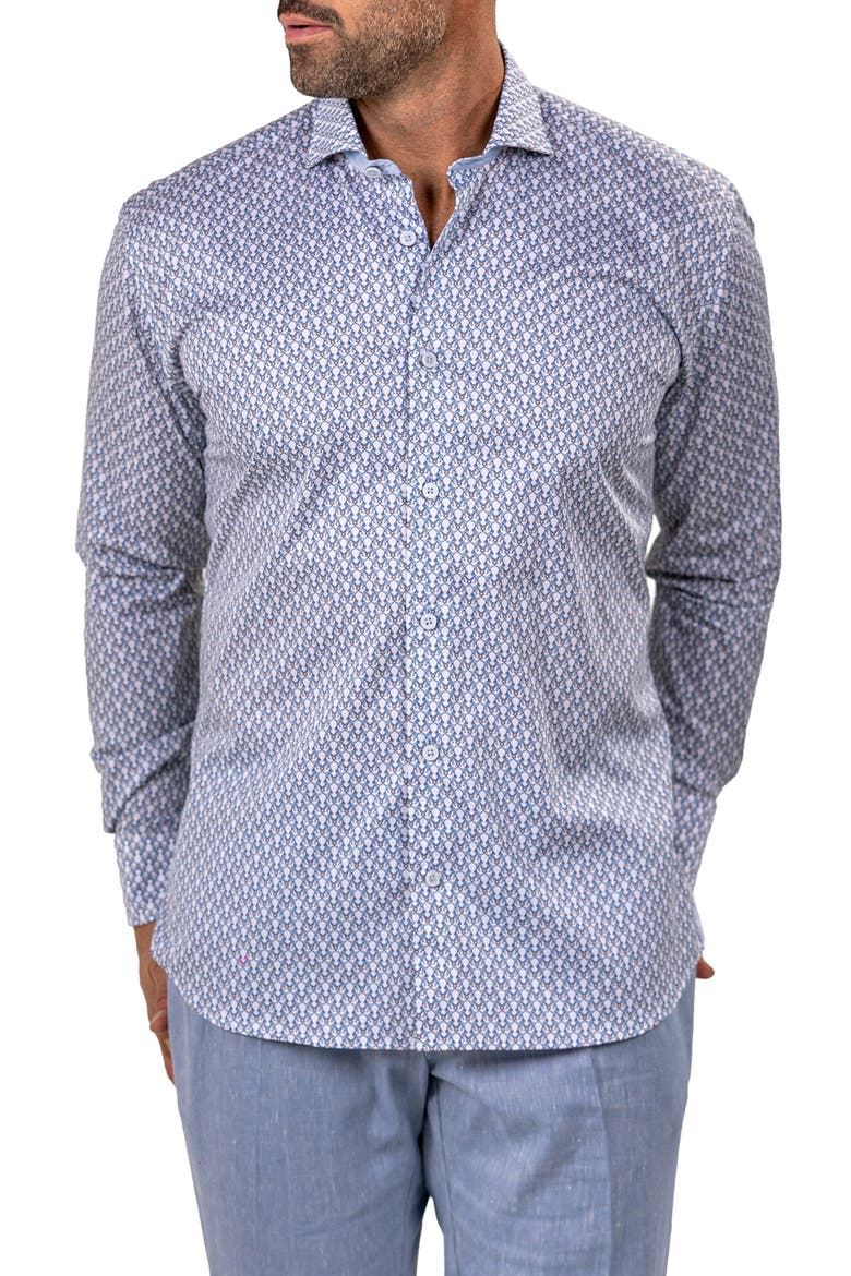 Einstein Marthyr 0245 Contemporary Fit Button-Up Shirt, Alternate, color, WHITE BLUE
