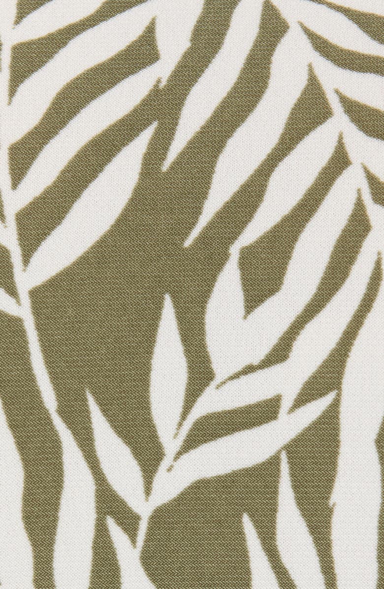 KASPER Frond Print Cap Sleeve Tie Front Top, Alternate, color, 