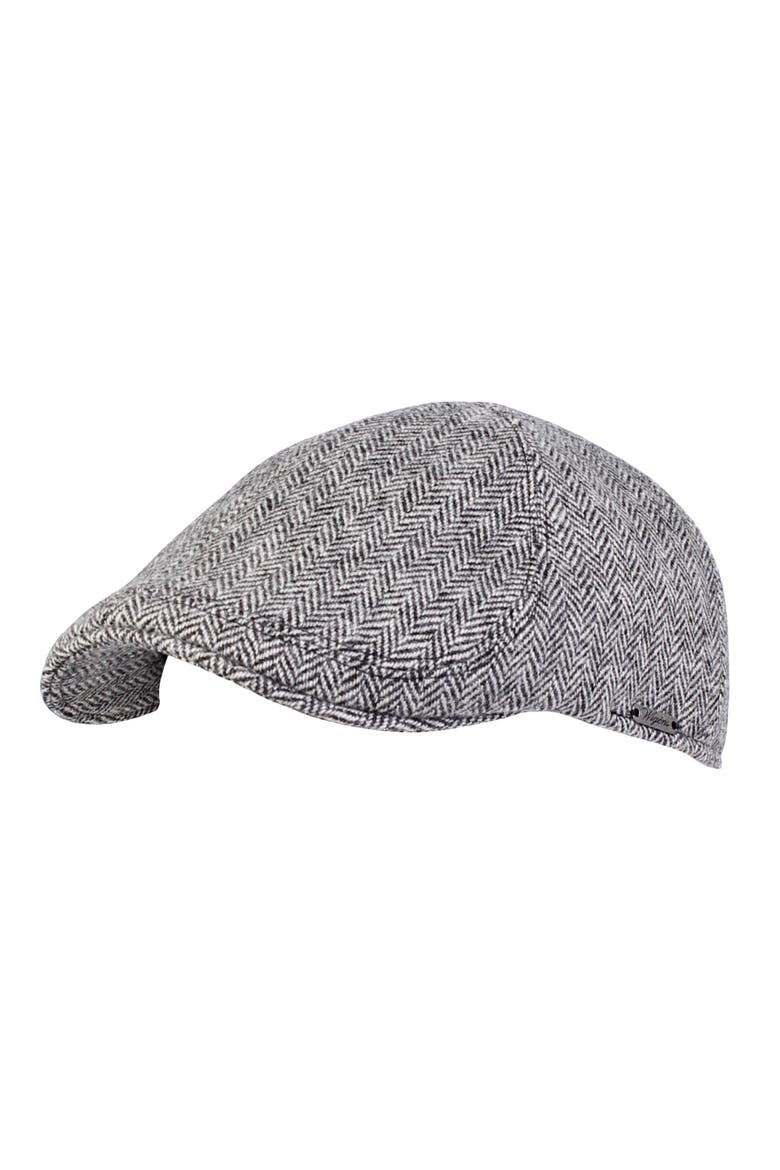 Men's Herringbone Shetland Pub Cap with Curved Peak, Main, color, Gray