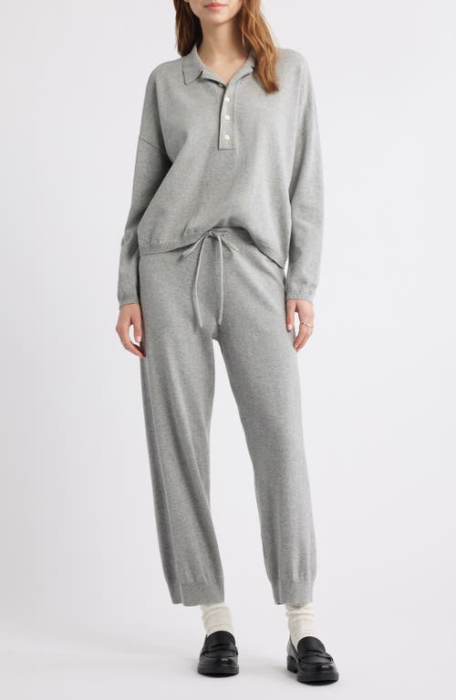 The Great . The Polo Sweater In Heather Grey