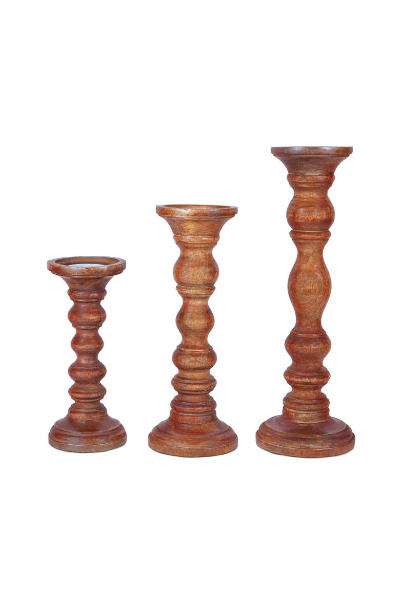 Willow Pillar Candleholder Set, Main, color, White