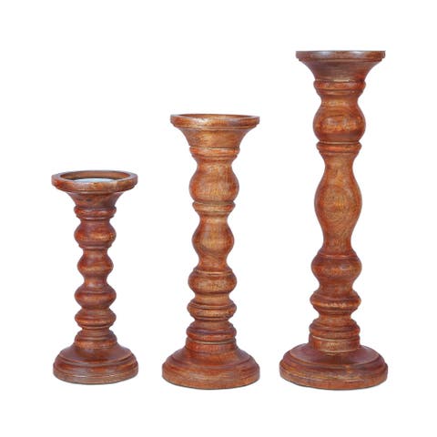 Willow Pillar Candleholder Set