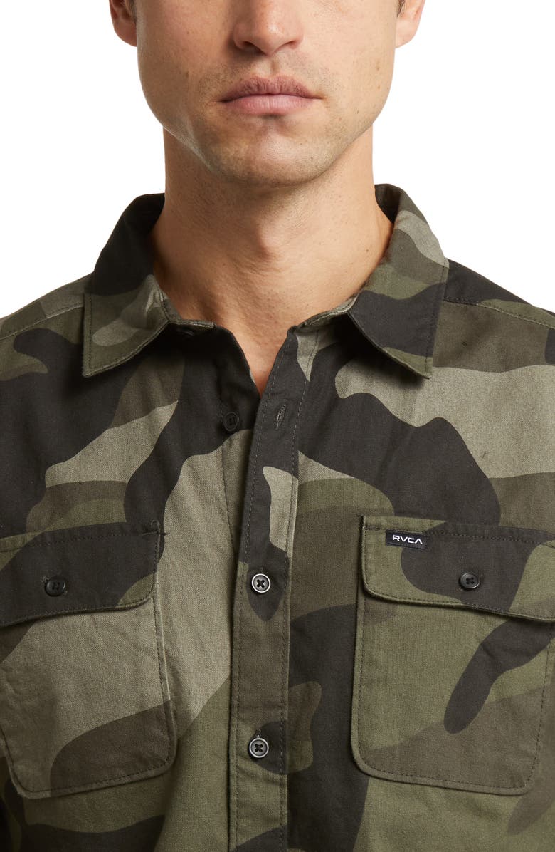 RVCA Panhandle Camo Cotton Flanne Button-Up Shirt, Alternate, color, 