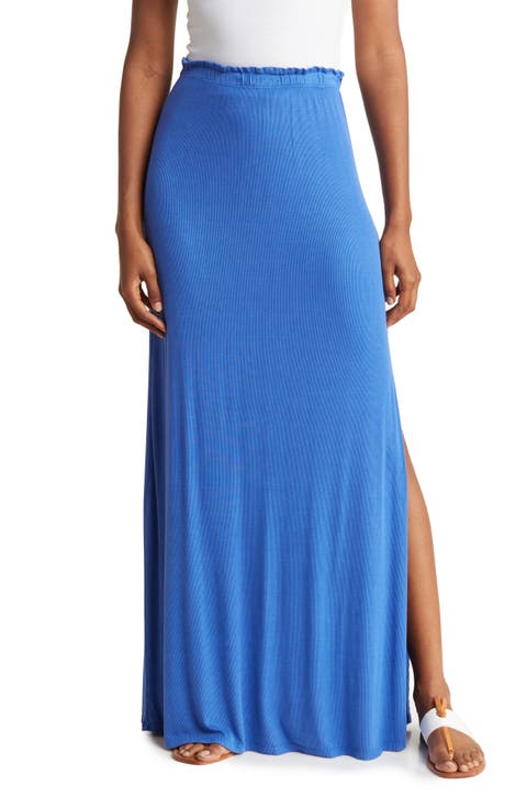 One Slit Ruffle Maxi Skirt