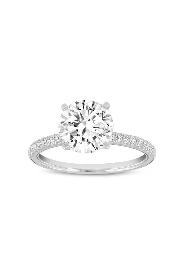 Mila 14K White Gold Round Cut Lab Grown Diamond Classic Engagement Ring - 2.6 Ct, Main, color, 14K White Gold