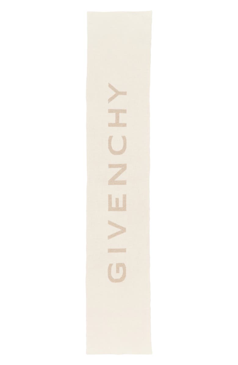 Givenchy Logo Wool & Cashmere Scarf, Main, color, 