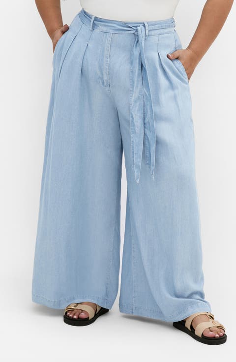 Santorini Belted Wide Leg Pants (Plus)