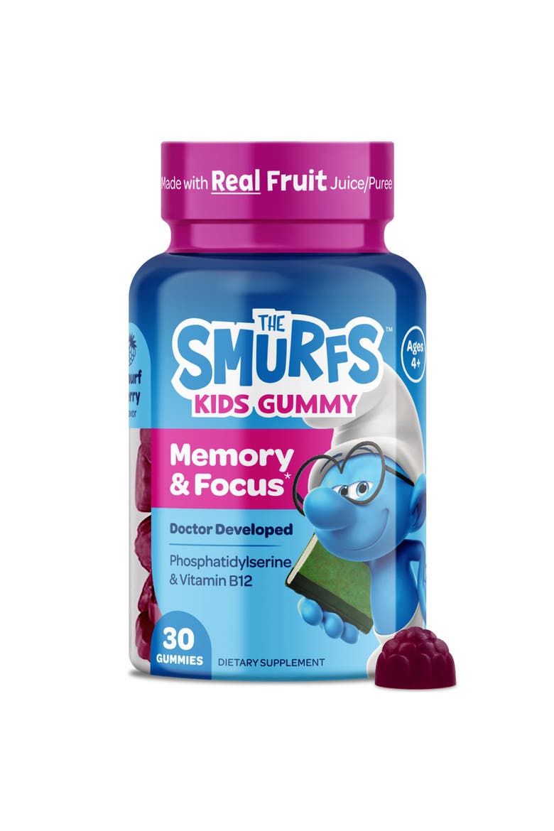 Memory & Focus Gummies, Smurfs Berry Flavored, 30ct, Main, color, None