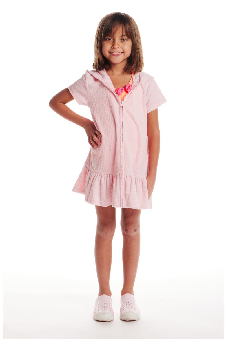 Kids' Hooded French Terry Cover-Up Dress, Alternate, color, PINK