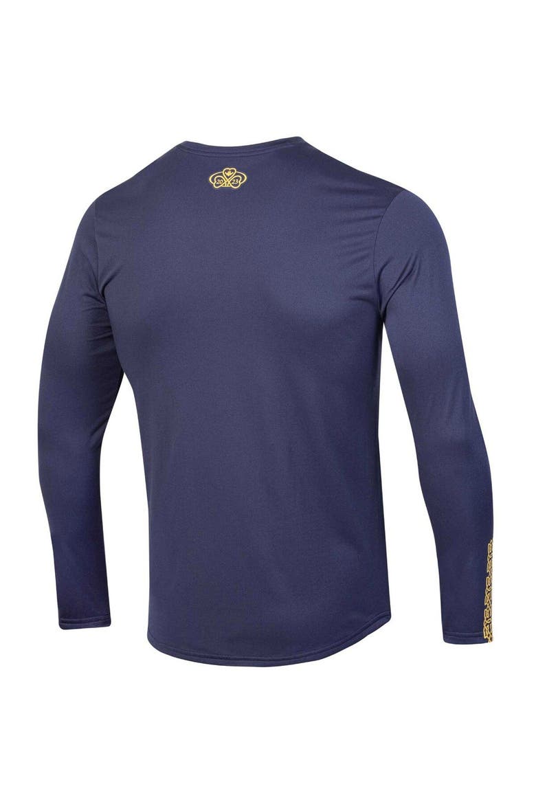 Men's Under Armour  Navy Notre Dame Fighting Irish 2023 Aer Lingus College Football Classic Performance Long Sleeve T-Shirt, Alternate, color, Navy