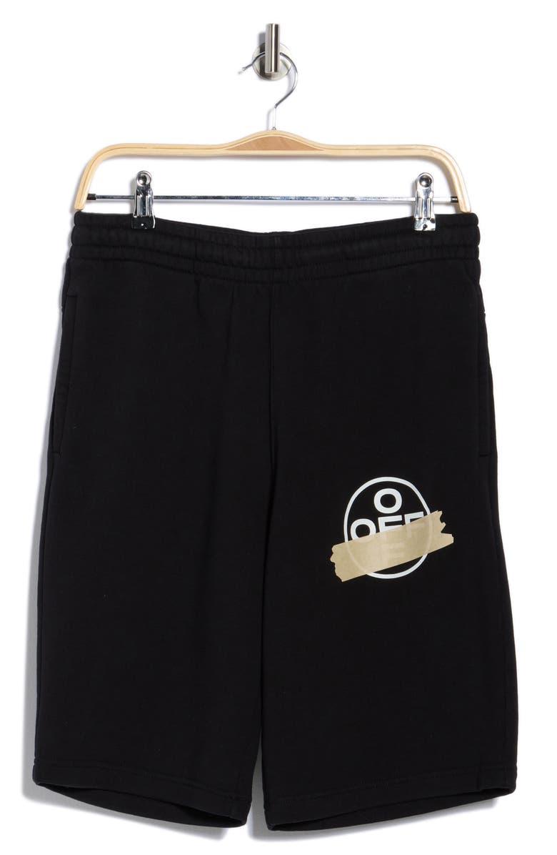 Off-White Tape Arrows Sweatshorts, Alternate, color, Black And Beige