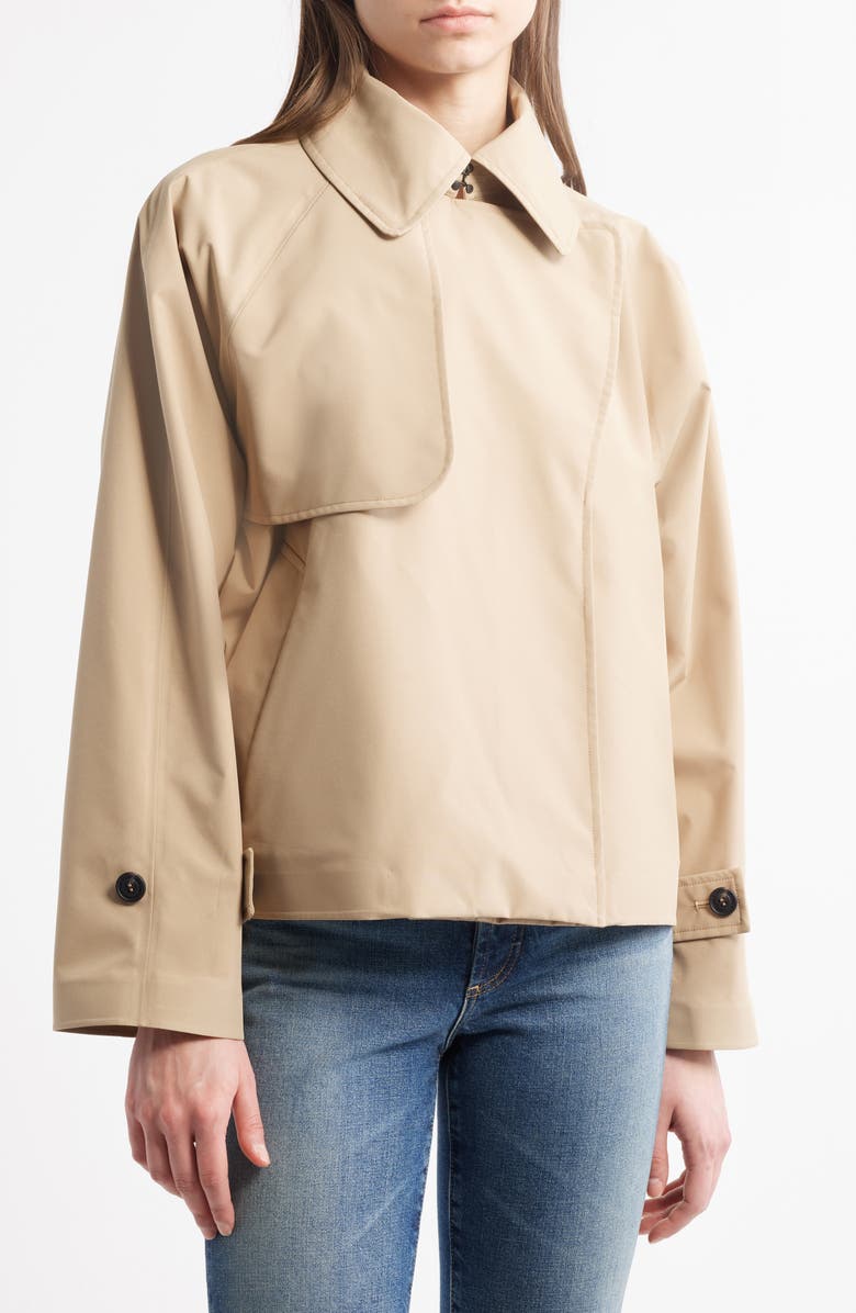 Save The Duck Greta Water Resistant Short Raincoat, Alternate, color, Stardust Beige
