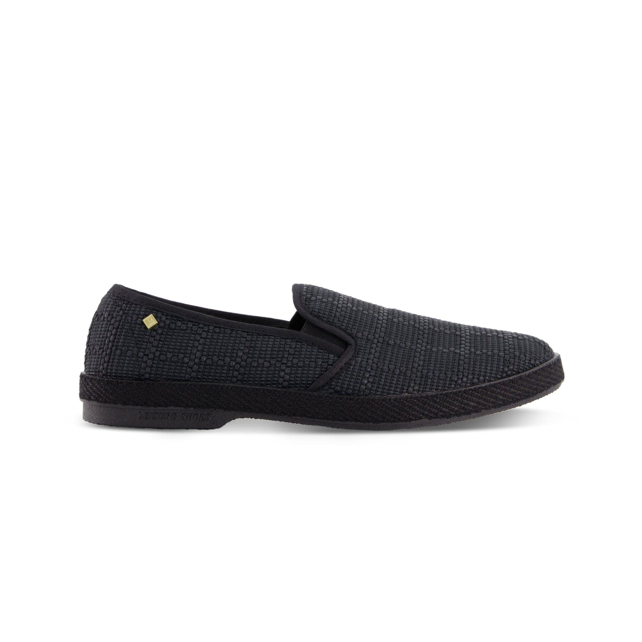 Rivieras Classic Textured Raffia Slip-On Loafer, Main, color, Noir
