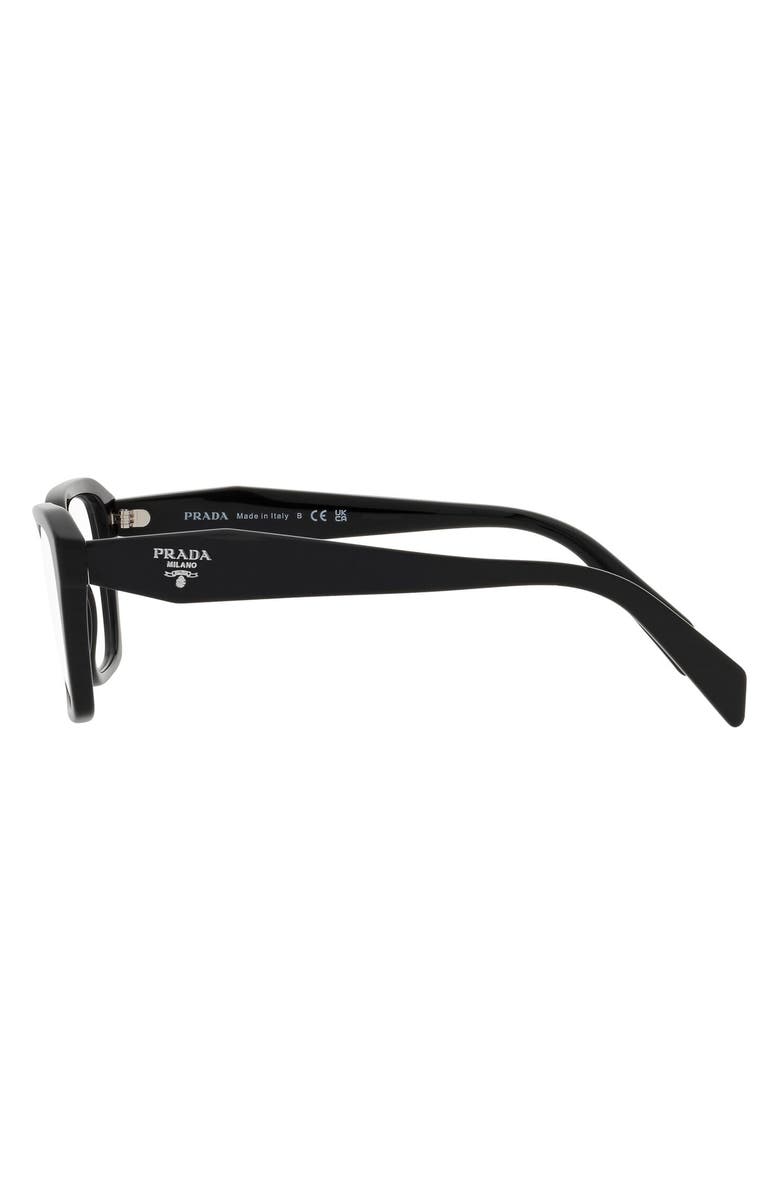 Prada 54mm Rectangular Optical Glasses, Alternate, color, Black