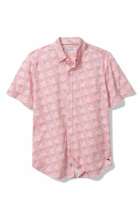 Tommy Bahama San Lucio Tri Leaf Geo Print IslandZone® Short Sleeve Button-Up Shirt