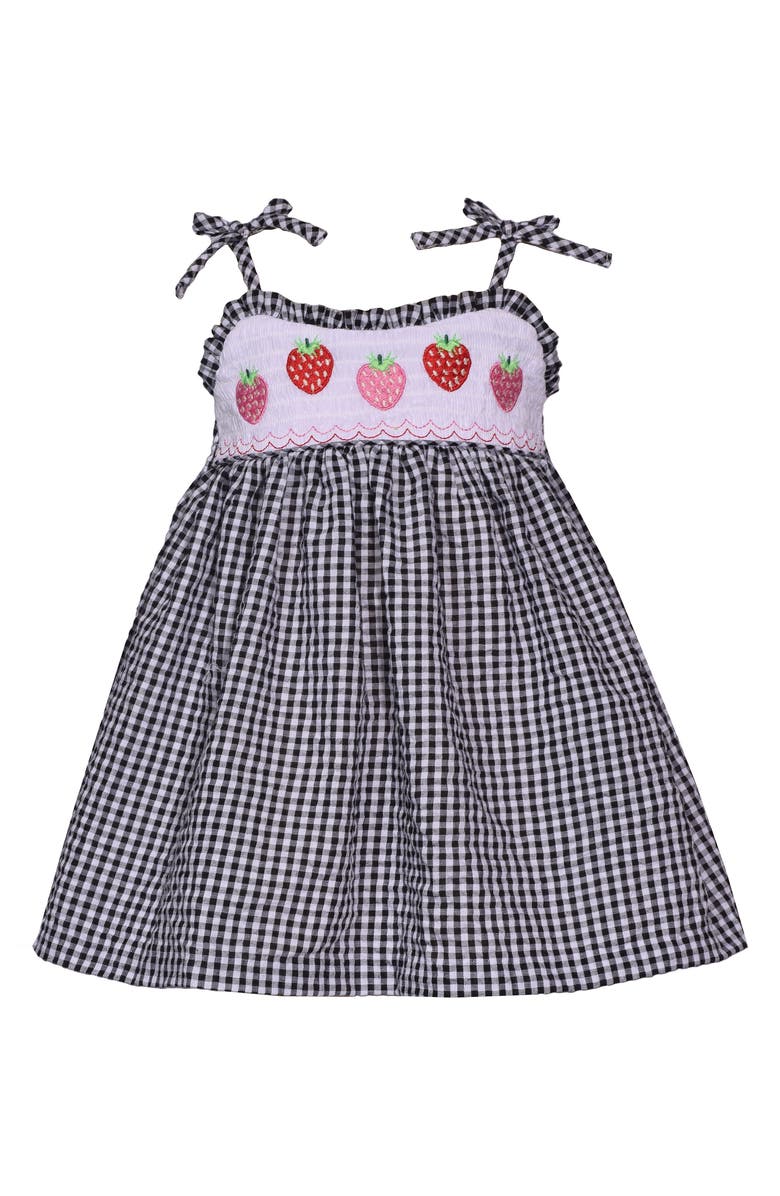 Iris & Ivy Kids' Strawberry Smocked Gingham Dress, Main, color,