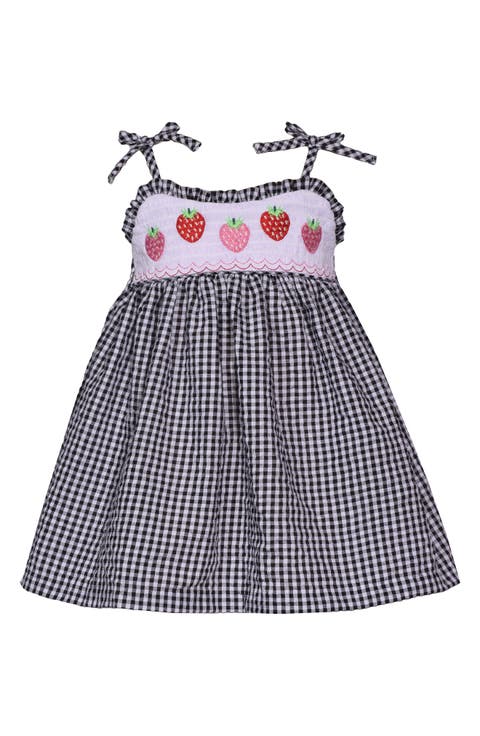 Kids' Strawberry Smocked Gingham Dress (Toddler)