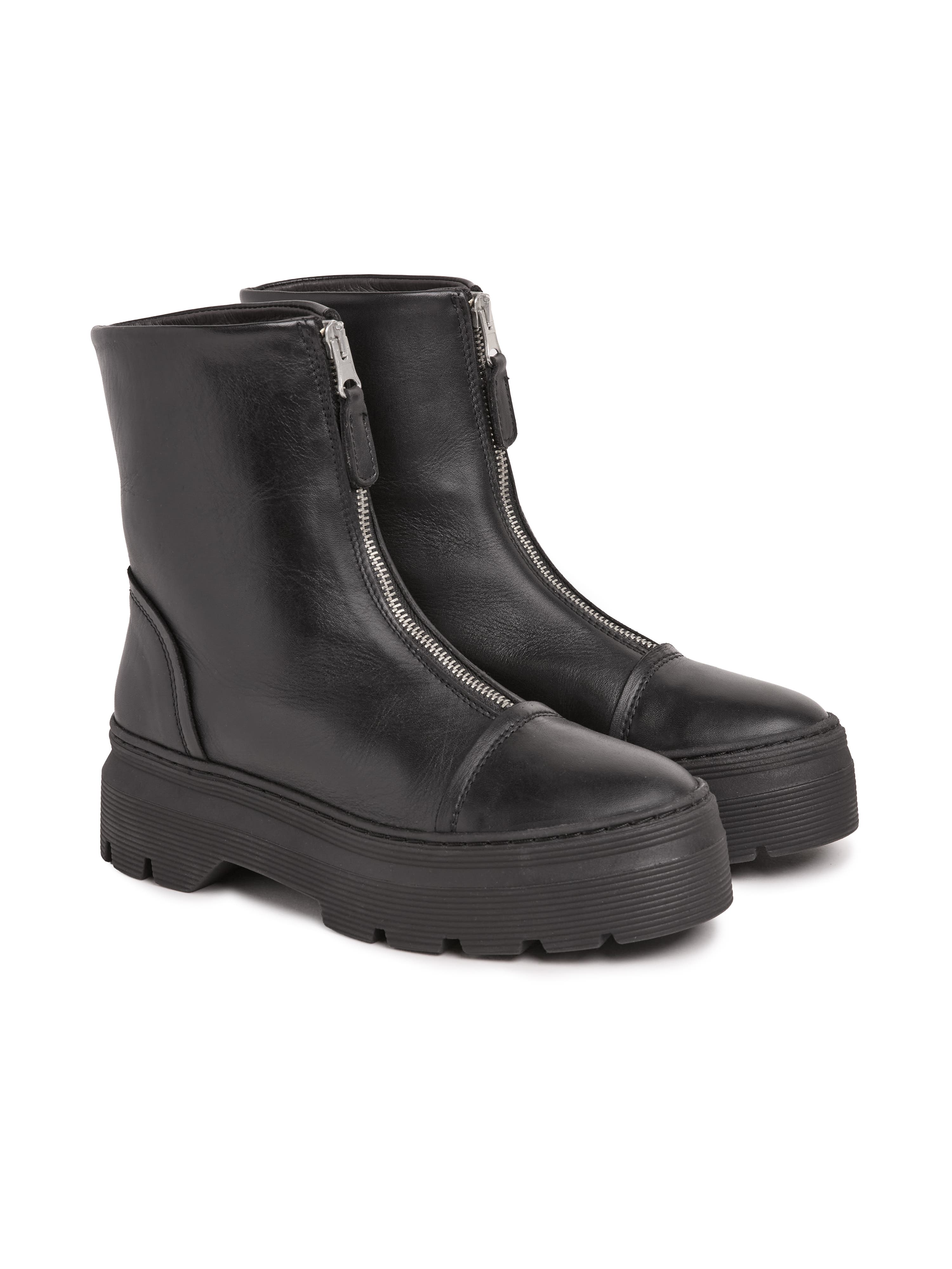 Front Zip Boots, Alternate, color, Black