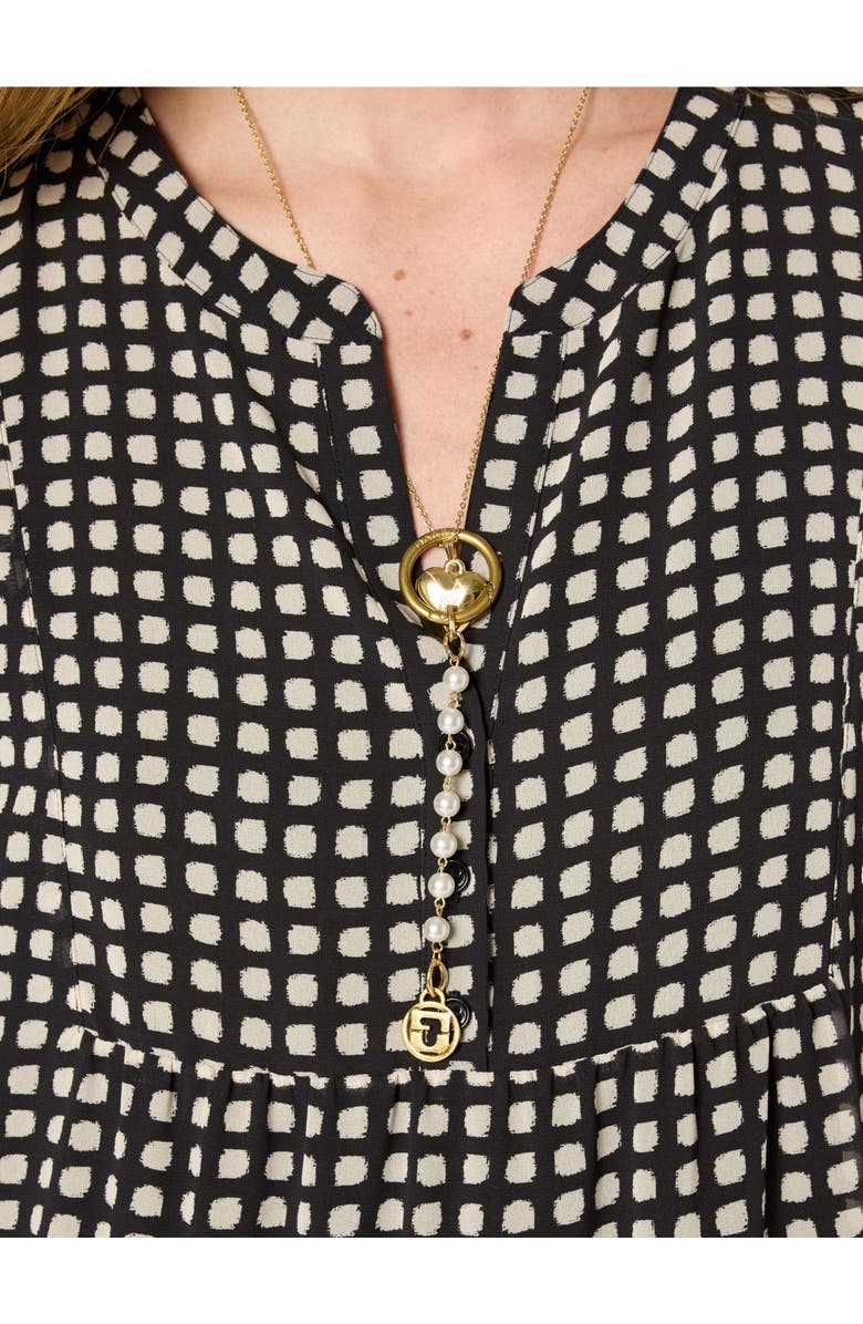 GERARD DAREL Lira Tiered Polka Dot Dress, Alternate, color, Black