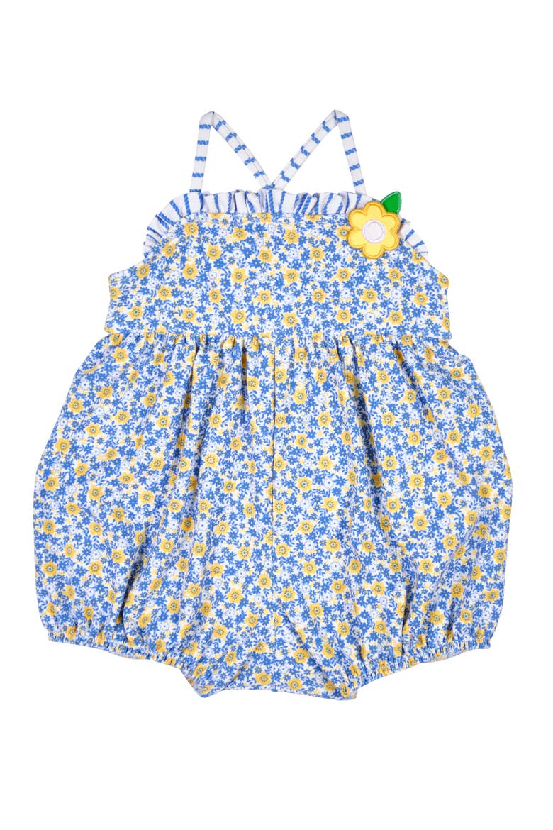 Floral Bubble Swimsuit with Flower, Main, color, White/Yellow/Blue