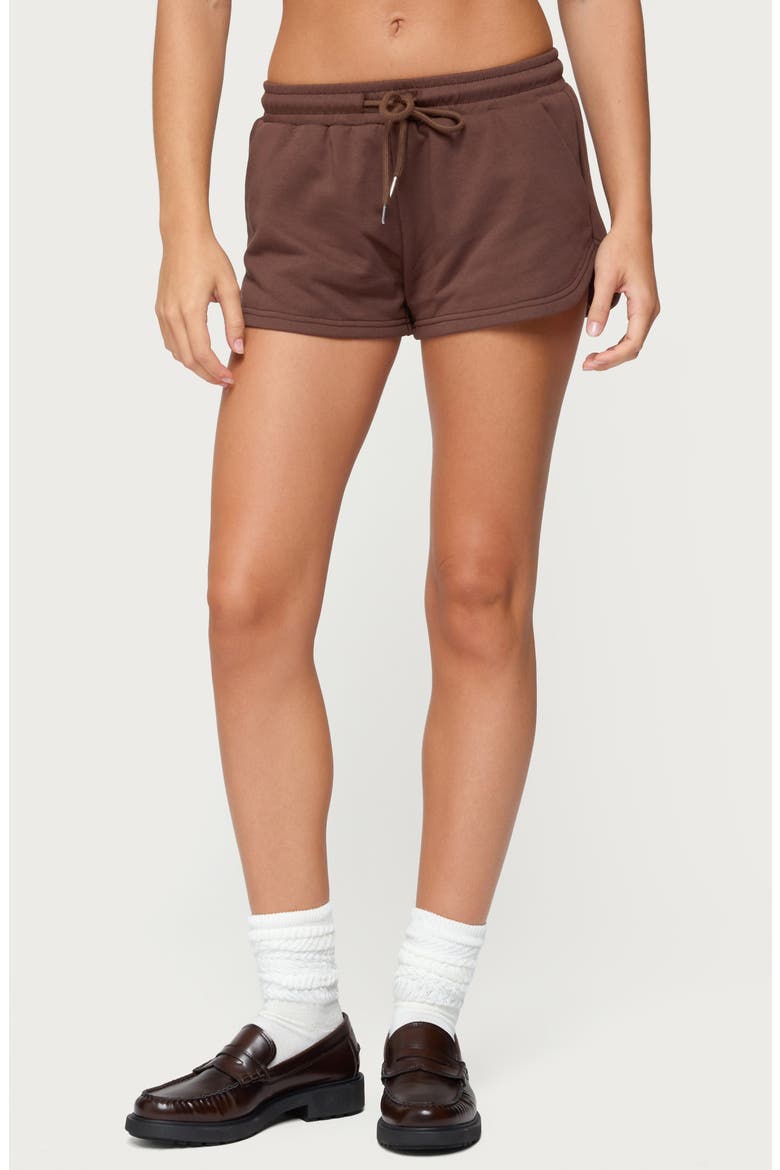 Kordelia Drawstring Sweat Shorts, Main, color, BROWN