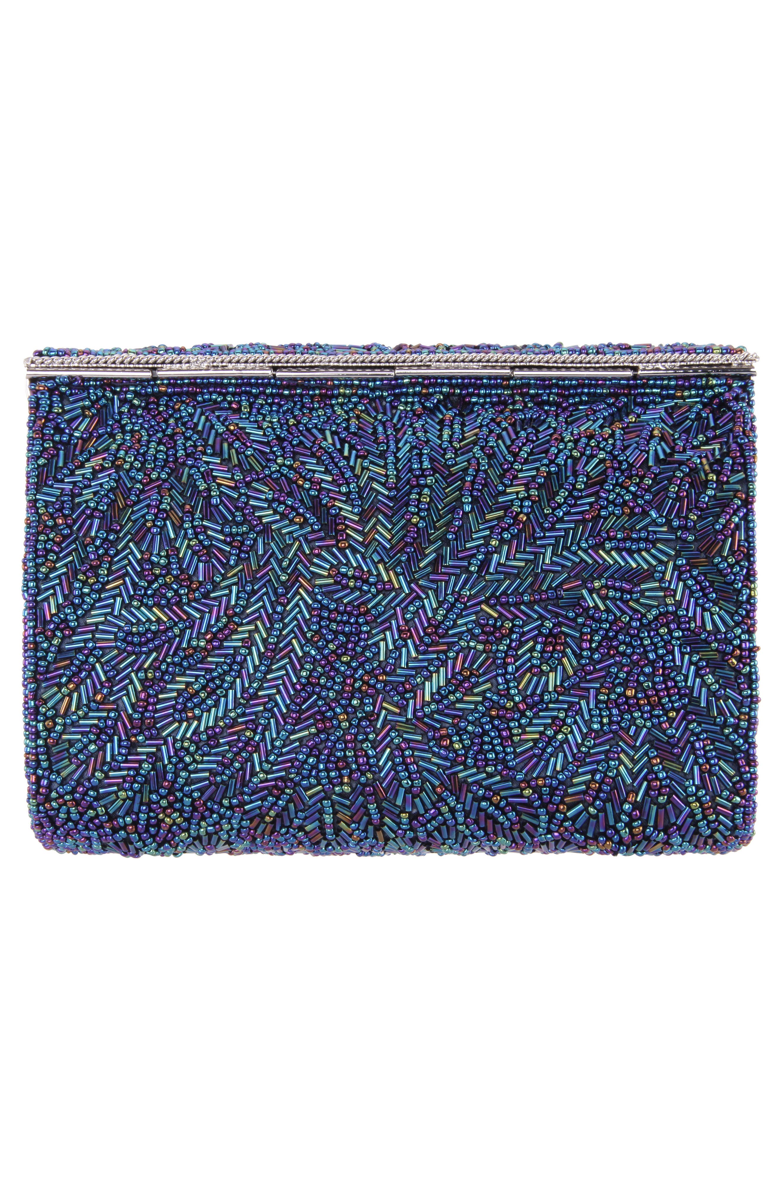 Nina 'Meadow' Beaded Frame Clutch, Alternate, color, 